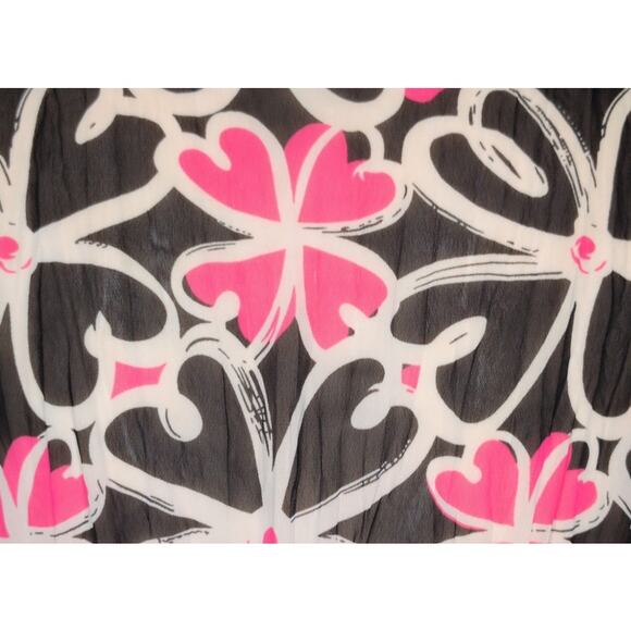 VTG Y2K Sheer Chiffon Empire Waist Top Large Floral Whimsigoth Fairy Grunge Boho - Picture 3 of 5